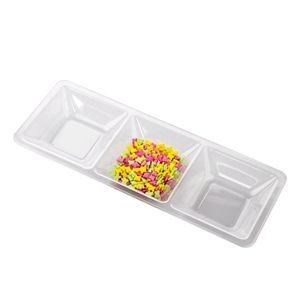 Acrylic 3 Divisions Serving Tray